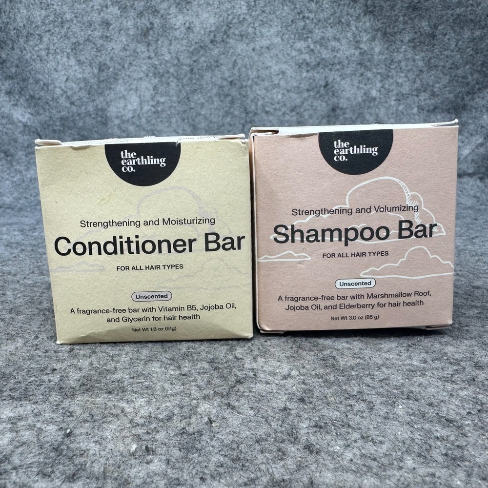The Earthling Co Shampoo 3.0 oz and Conditioner  2.0 oz Bars Unscented
